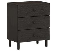 Svvalka Bedside Cabinet Black 50x33x60 cm Solid Wood Mango