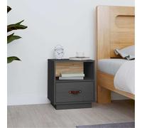 Svvalka Bedside Cabinet Grey 40x34x45 cm Solid Wood Pine