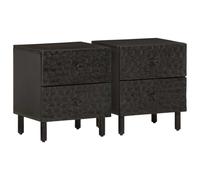 Svvalka Bedside Cabinets 2 pcs Black 40x33x46 cm Solid Wood Mango