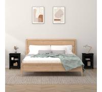 Svvalka Bedside Cabinets 2 pcs Black 40x35x55 cm Solid Wood Pine
