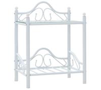 Svvalka Bedside Table Steel and Tempered Glass 45x30.5x60 cm White