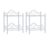 Svvalka Bedside Tables 2pcs Steel and Tempered Glass 45x30.5x60cm White