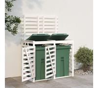 Svvalka Double Wheelie Bin Storage White Solid Wood Pine