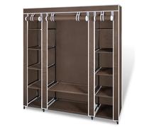 Svvalka Fabric Wardrobe with Compartments and Rods 45x150x176 cm Brown
