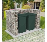 Svvalka Gabion Double Wheelie Bin Surround Steel 180x100x120 cm