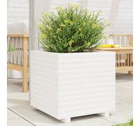 Svvalka Garden Planter White 50x50x49.5 cm Solid Wood Pine