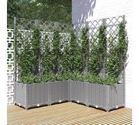 Svvalka Garden Planter with Trellis Light Grey 120x120x136 cm PP