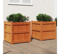 Svvalka Garden Planters 2 pcs Wax Brown Solid Wood Pine