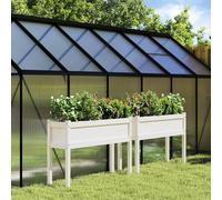 Svvalka Garden Planters 2 pcs with Legs White Solid Wood Pine
