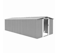vidaXL Garden Shed 257x580x181cm Metal Grey Outdoor Tool Storage House Cabin