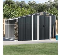 (anthracite, 277 x 279 x 179 cm) vidaXL Garden Shed Metal Shed Outdoor Storage Shed Anthracite Galvanised Steel