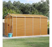 Svvalka Garden Shed Light Brown 191x385x198 cm Galvanised Steel