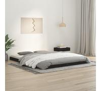 Svvalka Bed Frame without Mattress Black 150x200 cm King Size Solid Wood Pine