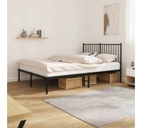 Svvalka Metal Bed Frame without Mattress with Headboard Black 140x200cm