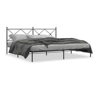 Svvalka Metal Bed Frame without Mattress with Headboard Black 193x203cm