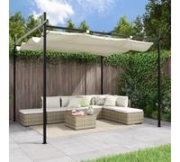 Svvalka Pergola with Retractable Roof Cream 295x292x230 cm