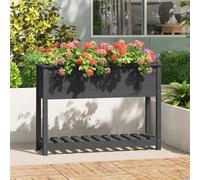 Svvalka Planter with Shelf Grey 111.5x34.5x81 cm Solid Wood Pine