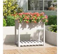 Svvalka Planter with Shelf White 82.5x54x81 cm Solid Wood Pine