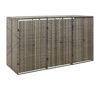 Svvalka Triple Wheelie Bin Shed Grey 207x80x117 cm Poly Rattan