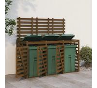 Svvalka Triple Wheelie Bin Storage Honey Brown Solid Wood Pine