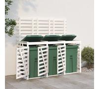 Svvalka Triple Wheelie Bin Storage White Solid Wood Pine
