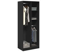 (black, 80 x 50 x 200 cm/ 2 shelves piece) vidaXL Wardrobe Clothing Storage Hanger Clothes Cabinet Closet Engineered Wood