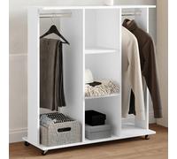Svvalka Wardrobe with Wheels White 102x38x110 cm Engineered Wood