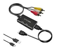 SVVOMALCLO RCA to HDMI Converter - AV to HDMI Adapter with 720P/1080P Video Upscaling - Supports PAL/NTSC Compatible with PC, Laptop, TV, WII, Xbox, PS2, PS3, STB, VHS, VCR