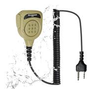 SVXSODA Heavy-Duty Noise Canceling Speaker Mic for GMRS Radios Compatible with Midland Models, Rotating Clip, Enhanced Audio, PTT Button (Desert Tan)