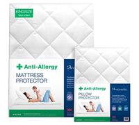 SW Living Sleepworks Quilted Single Mattress Protector Anti-Allergy, Polyester-Cotton, White