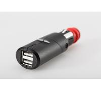 SW-Motech Double USB power port with universal plug - For 12V DIN / cigarette lighter socket. 2x2100 mA.