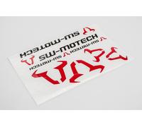 SW-Motech Sticker set SW-MOTECH - 310x260 mm. Bull: red, SW-Motech: black.