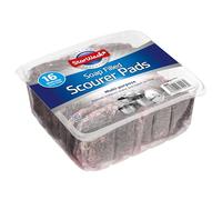 SW Soap Pad Scourers for Tough Grease & Grime Heavy-Duty Cleaning Pads 16 Count Multi-Purpose Kitchen Sponges for Dishes Pots Pans Countertops & Surfaces