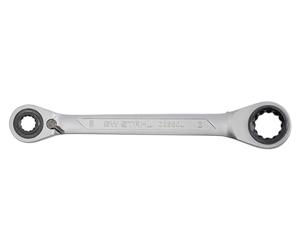 SW-Stahl 03580L Ring Ratchet Spanner 4-in-1 SW 10, 13, 17, 19 mm with Switching Function and Slim Ratchet Head I Ring Ratchet I 72 Teeth I Straight Shape I Ratchet Wrench I Ratchet Ring Spanner