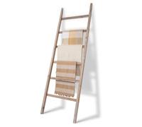 SwaaVee Quilt Ladder 6-Tier Towel Rack, Wooden Decorative Blanket Ladder Shelf for Home Decor, Wall Leaning Farmhouse Quilt Display Towel Holder Organizer for Living Room, Bathroom (24" Wide)