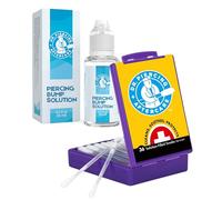 Swabs Bundle with Keloid Bump Removal Drops - Wound Wash Saline Solution For Piercings - Ear Piercing Cleaner