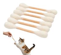 Swabs Cat Toys with Catnip 6 Pk Giant Kitten Chew Sticks Interactive Felt Kitty Kicker for Boredom Exercise & Play Gift Idea for Indoor Cats (White) (B)