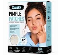 SWABX Hydrocolloid Spot Patches - 144 Count Ultra-Thin, Clear Adhesive Covers for Blemishes - Discreet Protective Skin Patches - Drug-Free, Day & Night Use