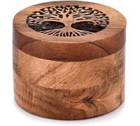 SWACRAFT Handmade Mango Wood Urn for Human Ashes, Tree of Life Wooden Box Urns for Ashes - Cremation Pet Urns for Dogs Ashes, Urn for Ashes | 9 cm x 6.35cm