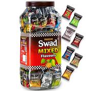 Swad Mixed Assorted Candy Jar (Kaccha Mango, Imli, Coffee, Pan, Orange) 100% Vegan & Gluten Free, Digestive & Tasty Masala Toffee | Indian Sweets, 150 Candies Jar