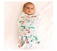 Swaddle Baby Hospital Receiving Blanket 3 Pack for Boy Girl Newborn Babies - Breathable Cotton - Durable Hospital Quality - Generous Size (Baby Feet, 3 Pack)