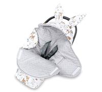 Swaddle blanket Baby 90x90 cm footmuff for car seat or stroller Ideal for newborns in warmer weather breathable and lightweight Deer light grey
