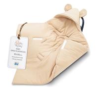 Swaddle Blanket Baby Muslin 90x90 cm footmuff for car seat or Stroller Ideal for Newborns in Warmer Weather Breathable and Lightweight Light Beige