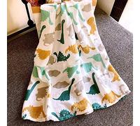 Swaddle Blankets Bamboo Fiber Cotton Wrapper Cartoon Printed Children's Quilt Soft and Comfortable Swaddle Towel-Dinosaur Paradise_110*120Cm