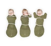 SwaddleDesigns 6-Way Omni Swaddle Sack Arms Up Swaddle for Newborn, More Options to Calm Startle Reflex, Improves Sleep, Easy Transition Baby Sleep Sack, 3 Month, 12-18 lbs, Heathered Green Turtle