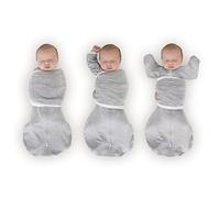SwaddleDesigns 6-Way Omni Swaddle Sack Arms Up Swaddle for Newborn, More Options to Calm Startle Reflex, Improves Sleep, Easy Transition Baby Sleep Sack, 3 Month, 12-18 lbs, Heathered Gray
