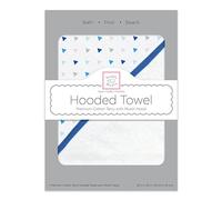 SwaddleDesigns Cotton Terry Baby Hooded Towel, Tiny Triangle Shimmer, Blue