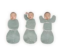 SwaddleDesigns - Omni 6 Way Baby Sleeping Bag with Wrap Sleeves and Mitt Cuffs, Easy Transition, Best Sleep for Babies and Girls, Jaspeada Jadeite, S, 0-3 Months