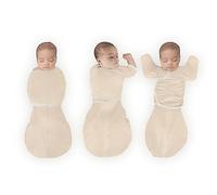 SwaddleDesigns - Omni 6-Way Newborn Swaddle with Wrap Sleeves and Mitten Cuffs, Easy Transition, Better Sleep for Babies and Girls, Heather Oatmeal, Small, 0-3 Months