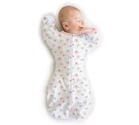 SwaddleDesigns Transitional Swaddle Sack, Baby Swaddles for Newborn with Arms Up Half-Length Sleeves & Mitten Cuffs, Sleep Sack Wearable Blanket, L (9.5-10.8 kg), 6-9 mo, Watercolor Peachy Pink Floral